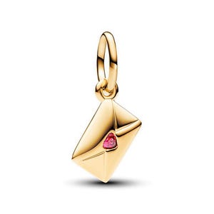Abalorio colgante con forma de sobre con carta de amor compatible con pulseras Pan originales, joyería DIY para mujer, regalos para el día de San Valentín 2024 nuevo