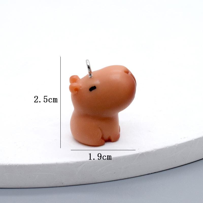 6/10pcs Kawaii Mini 3D Capybara Resin Charms Lovely Lazy
