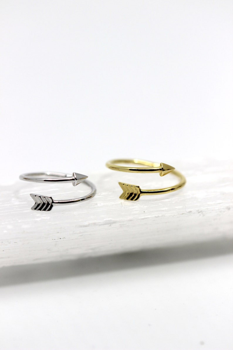 Arrow Wrap Ring, Sterling Silver or Gold Vermeil , Adjustable Arrow Ring, Geometric Ring, Chevron Arrow, Modern Knuckle Ring // BB-R005 image 7