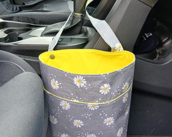 Car headrest trash bag, Gear shift car garbage bag, hanging car trash bag, auto organizer, reusable car garbage bag, Car Travel Bag