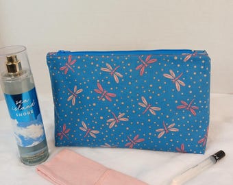 Handmade Zipper Makeup Pouch, Travel Toiletry & Cosmetic Bag, School Pencil Bag
