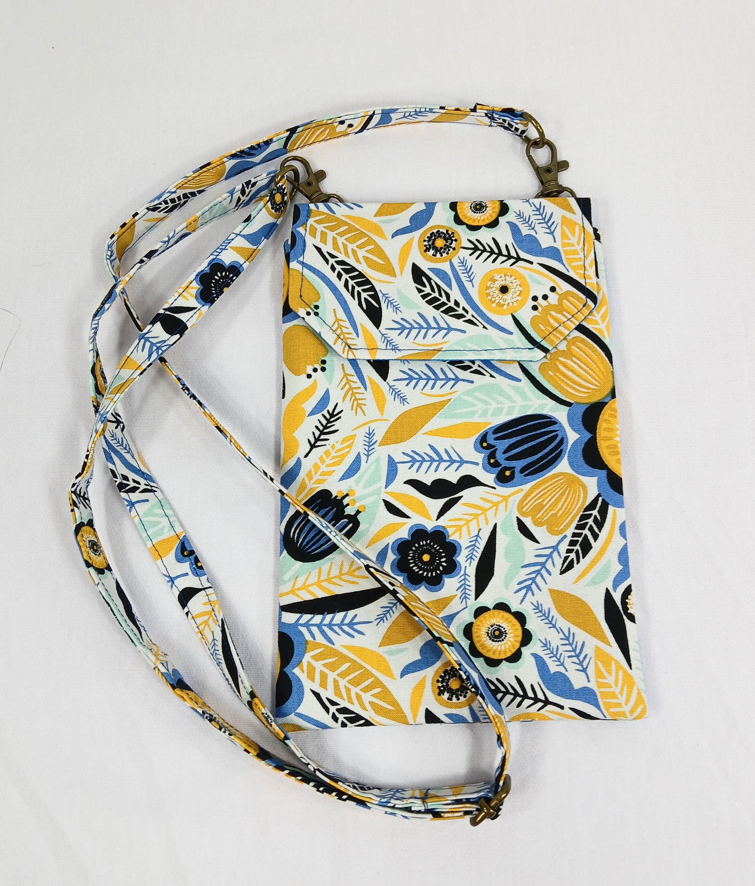 Crossbody Phone Bag, Smartphone Pouch, Adjustable Strap Crossbody Mobile Phone Bag, Phone Bag with zippered pocket, Crossbody Fabric Purse