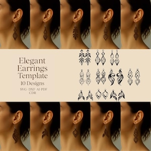 Wooden Boho Earrings for Women – Lightweight Tribal Leaf Design, Natural Wood Jewelry, Laser Cut Dangle Earrings, Eco Friendly Gift