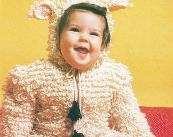 Baby Sheep Costume Onesies Vintage Crochet Pattern