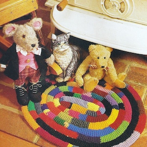 Rag Rug Willkommensmatte, gehäkelte Vintage Anleitung