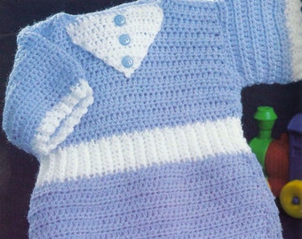 Baby Play-Around Suit Onesies Vintage Crochet Pattern