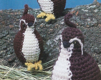 Quail Hen and Chicks Vintage Crochet Pattern