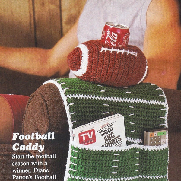 Football Armchair Caddy, Crochet Vintage Pattern