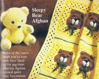 Vintage Crochet World Pattern, Sleepy Bear Afghan