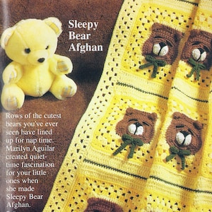 Vintage Crochet World Pattern, Sleepy Bear Afghan