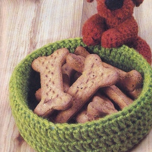 Puppy Dog Basket Vintage Crochet Pattern