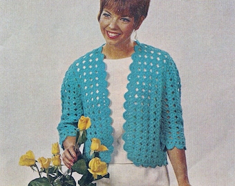 1960s Women's Shell Stitch Jacket Crochet Pattern