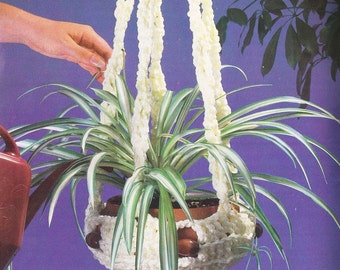 Blumenampel, Vintage Häkelmuster
