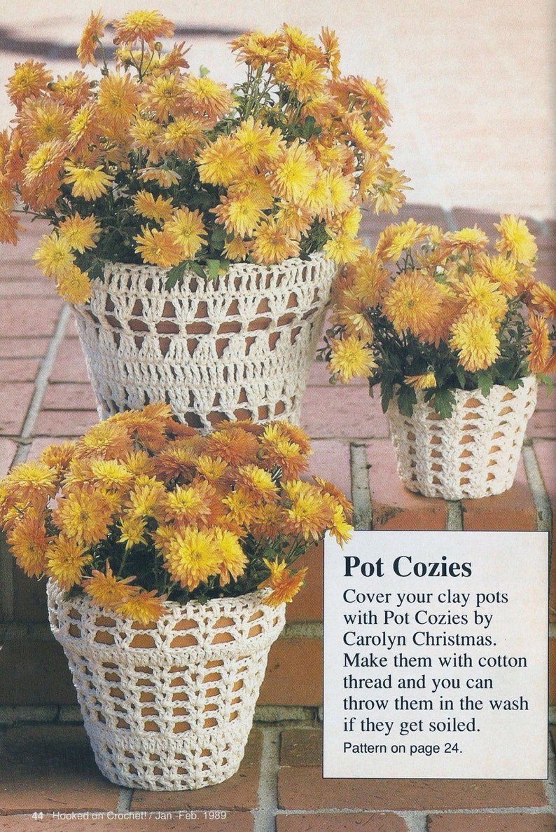 Pot Cozies Vintage Crochet Pattern image 1