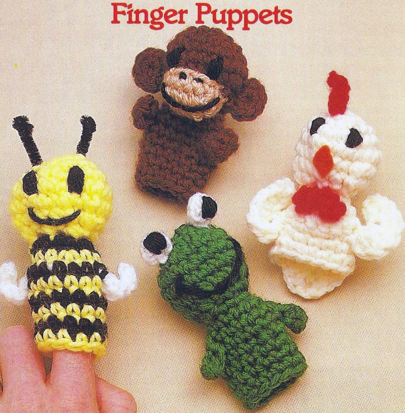 Finger Puppets Vintage Crochet Pattern image 1