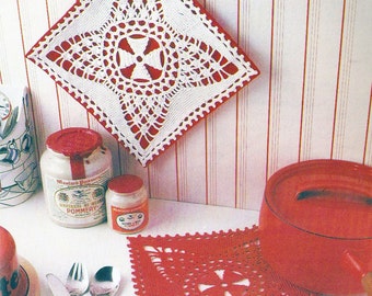 Cheery Pot Holders Vintage Crochet Pattern
