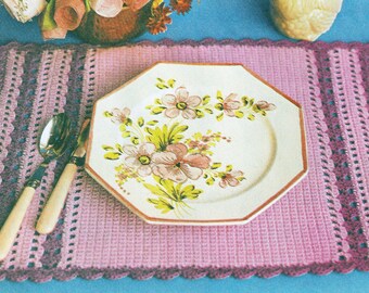 Two-Tone Placemat Vintage Crochet Pattern