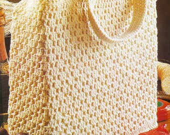 Shopping Tote Bag Vintage Crochet Pattern