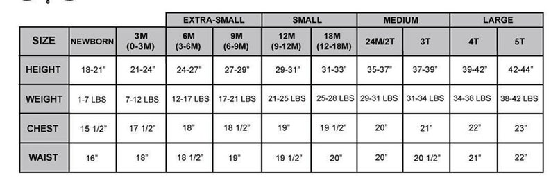 Ivory Ella Size Chart