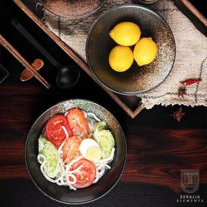 Ceramic Japanese Ramen Bowl Set: Chopsticks & Spoon Included
