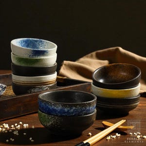 Handmade Japanese Ceramic Bowl: Traditional Rice & Soup Bowl