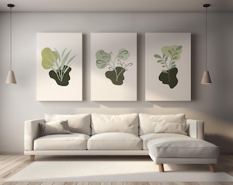 Conjunto de impresiones botánicas bohemias: Arte mural minimalista de naturaleza (descarga digital)