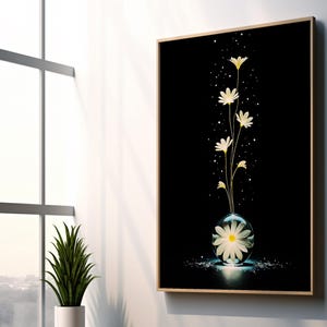 Minimalist Daisy Print: Boho Floral Wall Art (Digital Download)