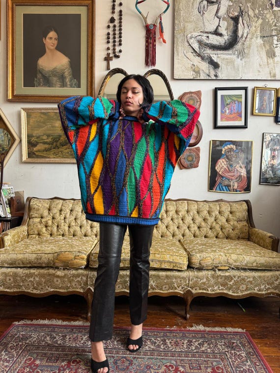 90s Vintage Coogi Multicolor Bright Sweater Knit Mens Size XL ASIS