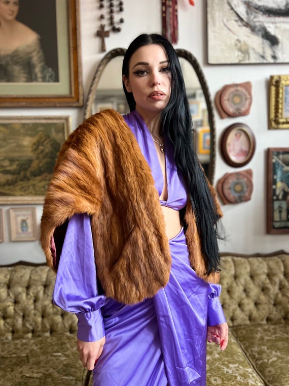 Vintage Glamorous Vixen Classic Fur Shawl