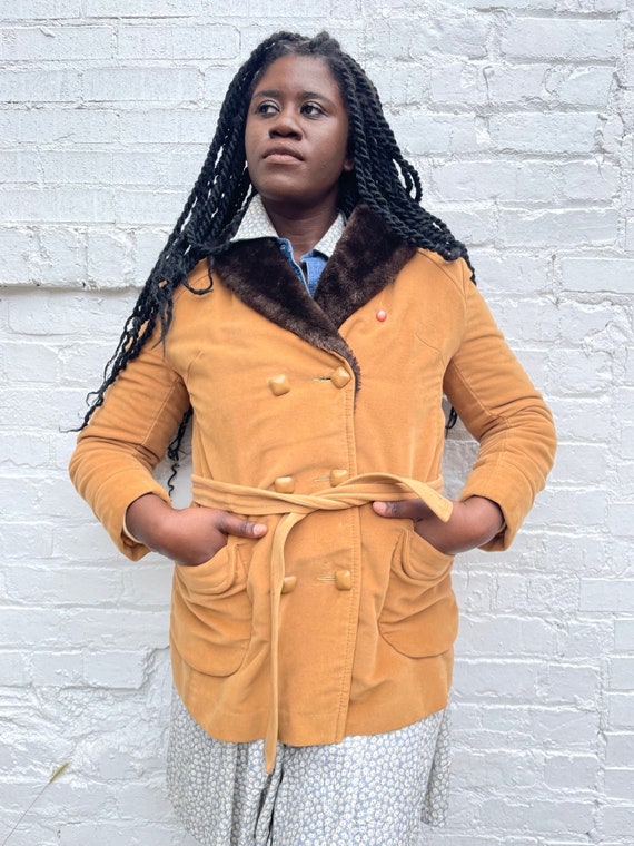 Camel faux fur jacket cheap