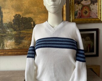 Y2k Rave Acrylic Bar Stripe Sweater Size XL