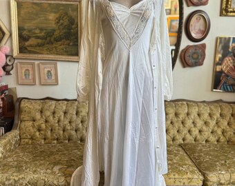 70s Vintage Two Piece Night Gown with Box Size Small