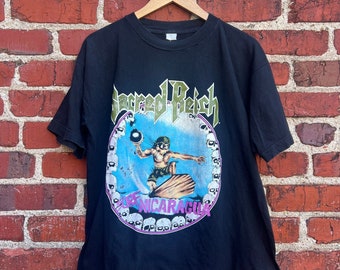 1988 Vintage Single Stitch Sacred Relch Camiseta Tamaño Grande
