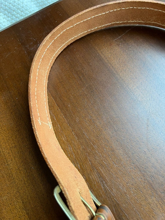 Vintage Handmade Genuine Leather Beaded Belt Size… - image 6