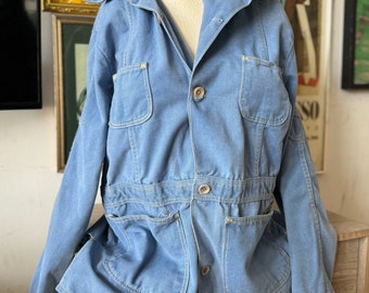 70s Vintage Light Denim Jacket Size Medium