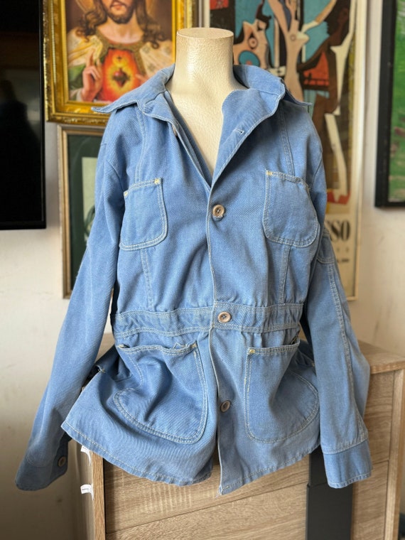 70s Vintage Light Denim Jacket Size Medium - image 1
