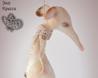Toy Pattern Rat. Rat toy digital pattern with PDF tutorial. ECO Rat sewing pattern. Rag doll pattern book with full description