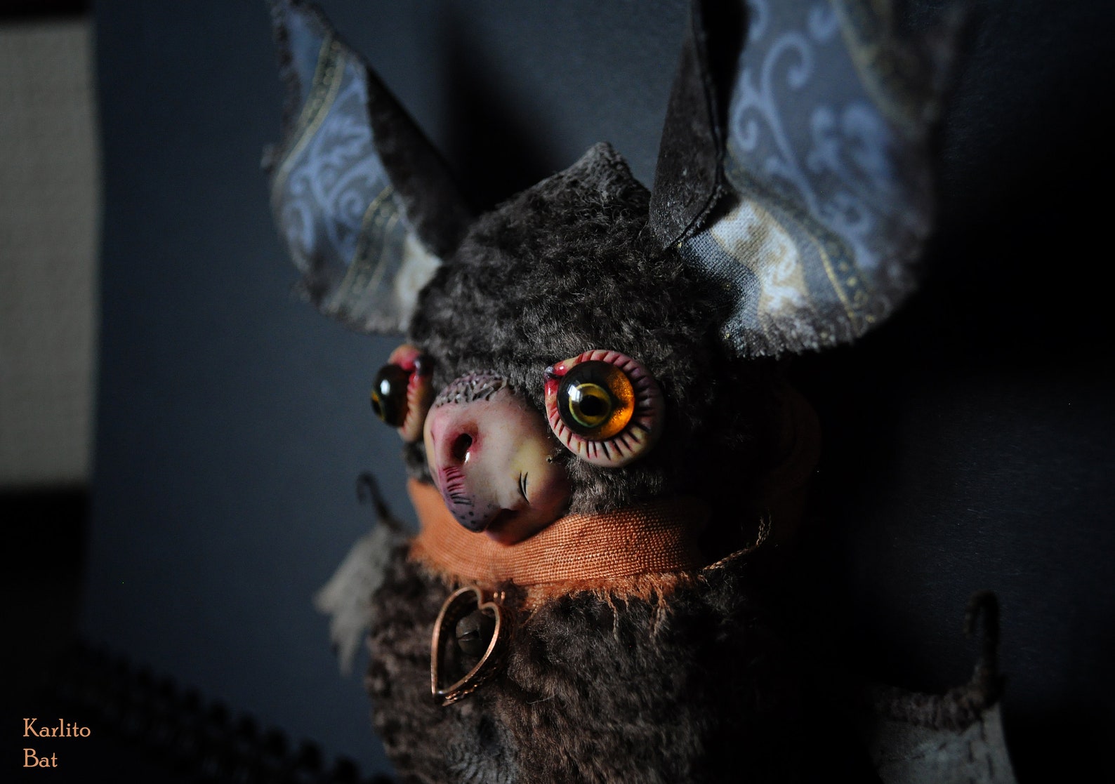 Bat plush Brown Plushie bat Stuffed poseable art doll animal | Etsy