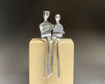 CARESS Silver -  Beautifully finished silver plated bronze sculpture.  Perfect 25th wedding anniversary gift!