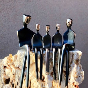 Mixed Family Bronze sculpture - choose your family members. A custom family portrait in metal a customized family gift for the new family