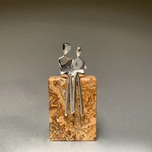 Collectible silver figurines, silver sculpture with loving intentions, 25th anniversary gift, silver anniversary