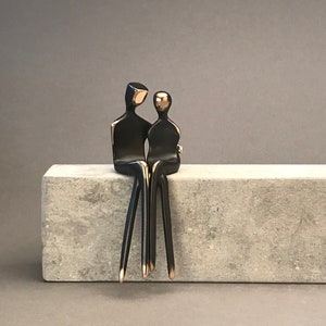 Caress Elegant bronze sculpture of a loving couple perfect anniversary gift for your partner image 8