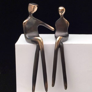 Caress Elegant bronze sculpture of a loving couple perfect anniversary gift for your partner image 6