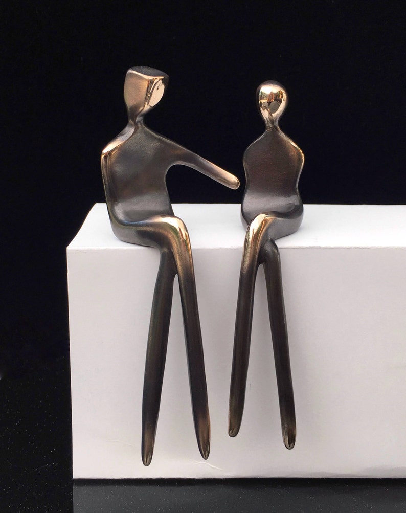 Caress Elegant bronze sculpture of a loving couple perfect anniversary gift for your partner image 6