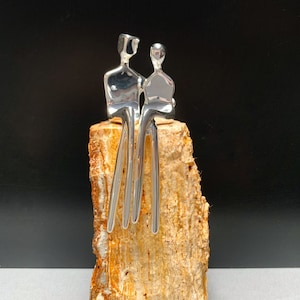 Silver Anniversary |  Silver-Plated Figurative Sculpture | 25th Anniversary | Gift for Her | An Elegant Sculpture Symbolizing Lasting Love