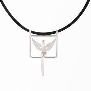 Angel pendant in Sterling Silver | Handcrafted Jewelry | Gifts for her | Mother&#39;s day | Get well soon | Guardian Angel | Christmas Gift