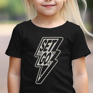 Kids Lightning Bolt TShirt | Retro Vintage Style Toddler Shirt | Funny Sayings Kids Clothes
