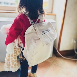 Kindergarten backpack/children's backpack/first name backpack/organic cotton backpack/mini colored backpack/nursery backpack/customizable backpack
