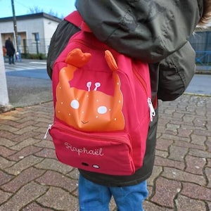 Kindergarten backpack/children's backpack/first name backpack/organic cotton backpack/mini colored backpack/nursery backpack/customizable backpack