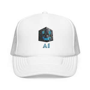 Happy AI cap, AI mood collection, pixel art
